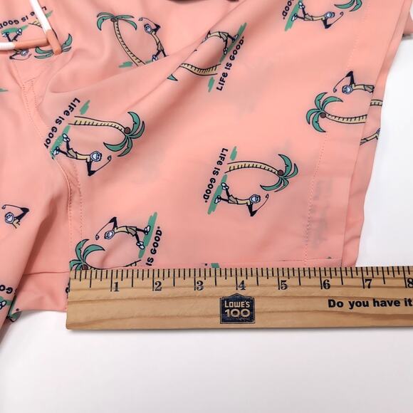 Life is Good Jake Golf Swim Trunks Mens Size L Peachy Pink Multi UPF 50+ NEW NWT - Picture 13 of 13